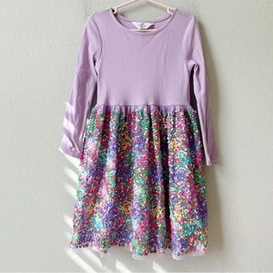 H&M Lilac Long Sleeve Sequin Skirt Dress
